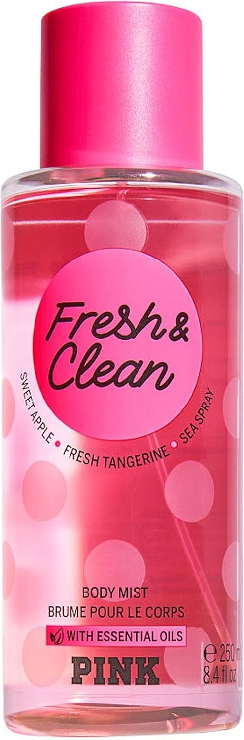 Victoria Secret New! Fresh & Clean Body Mist With Essential Oils 250Ml