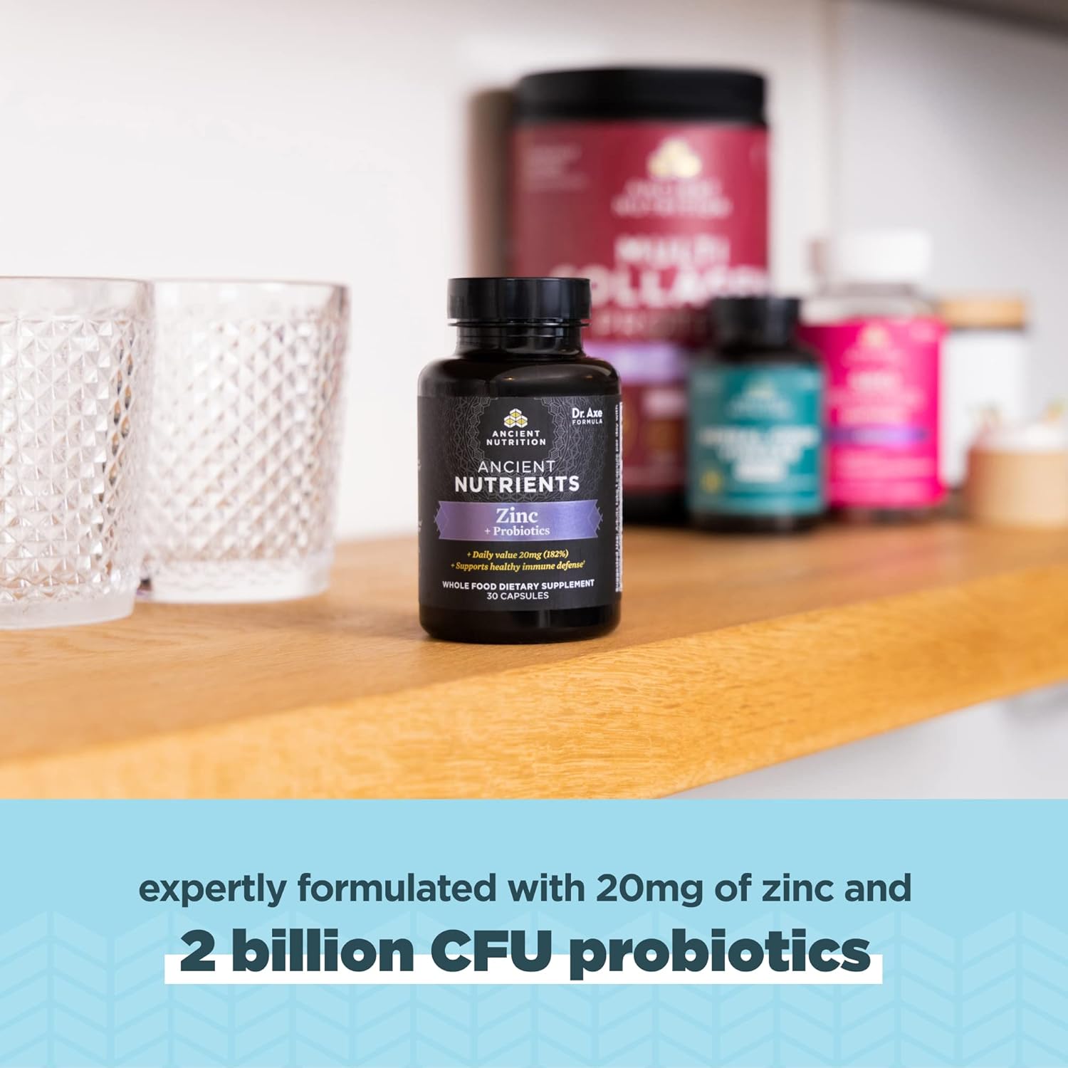 Probiotics and Zinc Supplement by Ancient Nutrition, Supports Healthy Immune System and Gut Health, Made Without GMOs, Superfoods Supplement, Paleo and Keto Friendly, 30 Count : Health & Household
