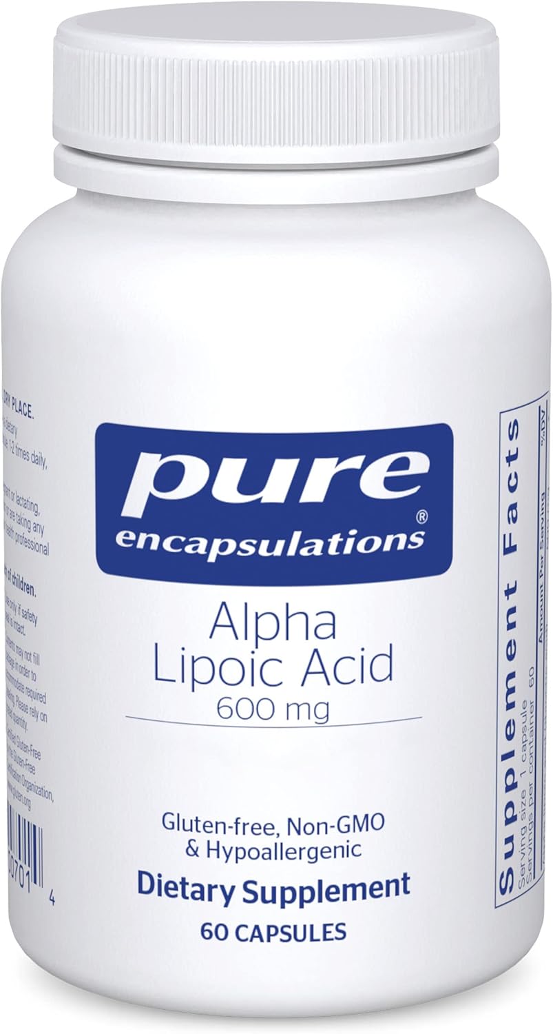 Pure Encapsulations Alpha Lipoic Acid 600 Mg - Ala Supplement For Liver Support, Antioxidants, Nerve Health, Cardiovascular Health & Carbohydrate Support - Premium Alpha Lipoic Acid - 60 Capsules