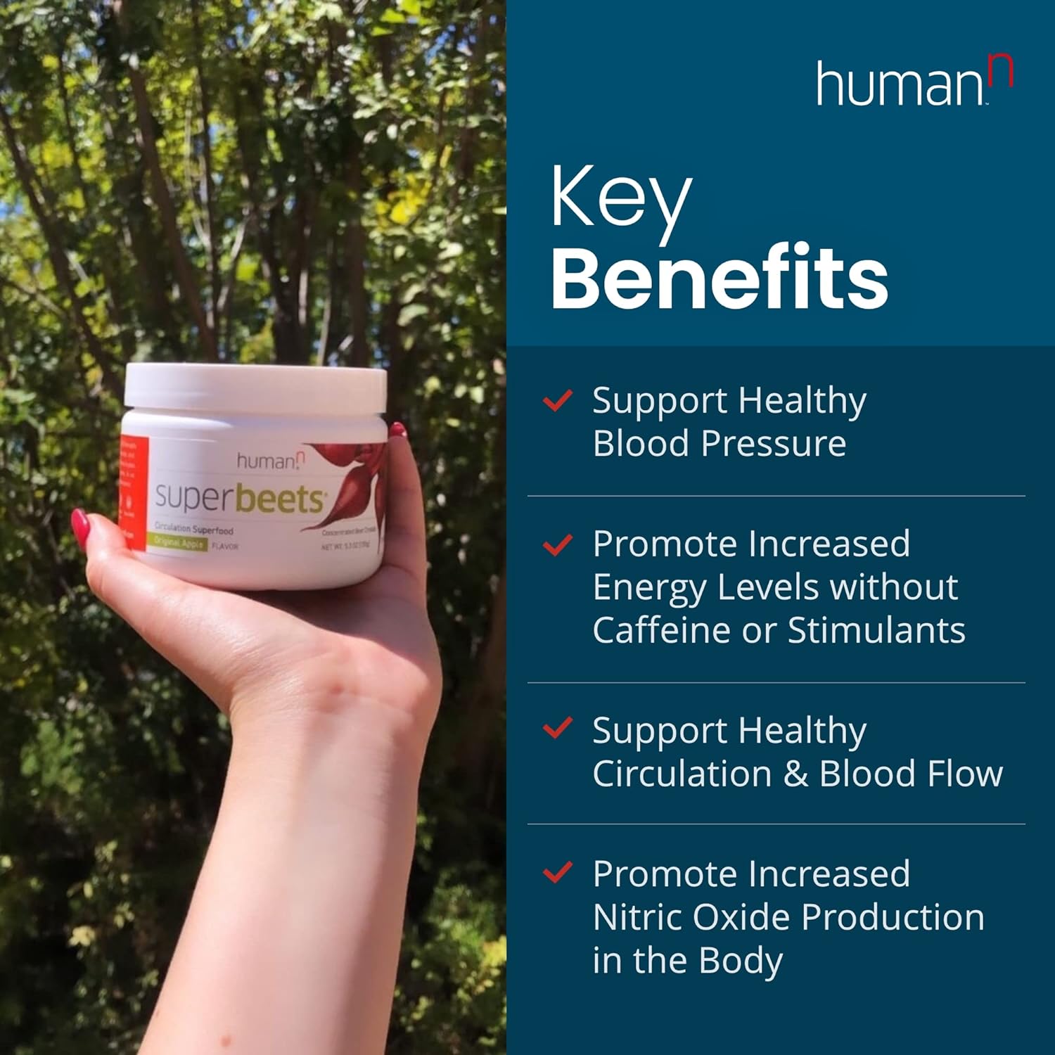 HumanN SuperBeets Original Apple - Beet Root Powder - Nitric Oxide Boo