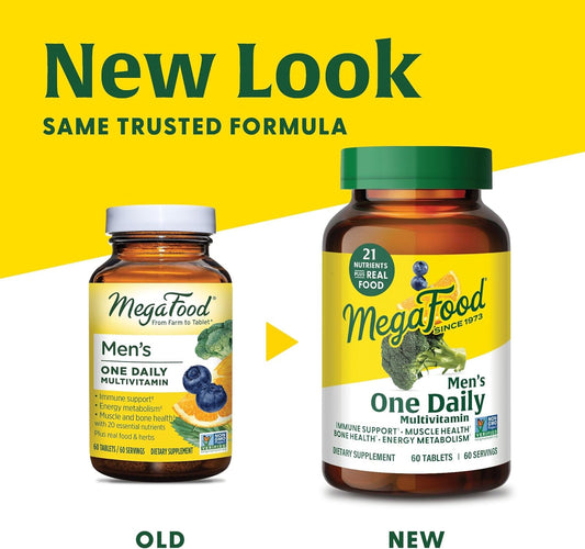 Megafood Men'S One Daily Multivitamin - With Zinc, Selenium, B Vitamins, D, And Real Food - Immune Support - Energy Metabolism - Muscle And Bone Health - Vegetarian - 90 Tabs