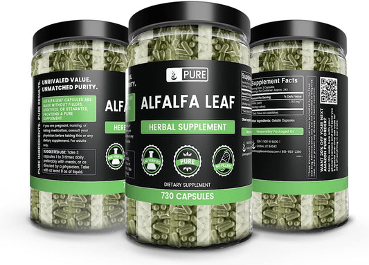 Pure Original Ingredients Alfalfa Leaf (730 Capsules) No Magnesium Or Rice Fillers, Always Pure, Lab Verified