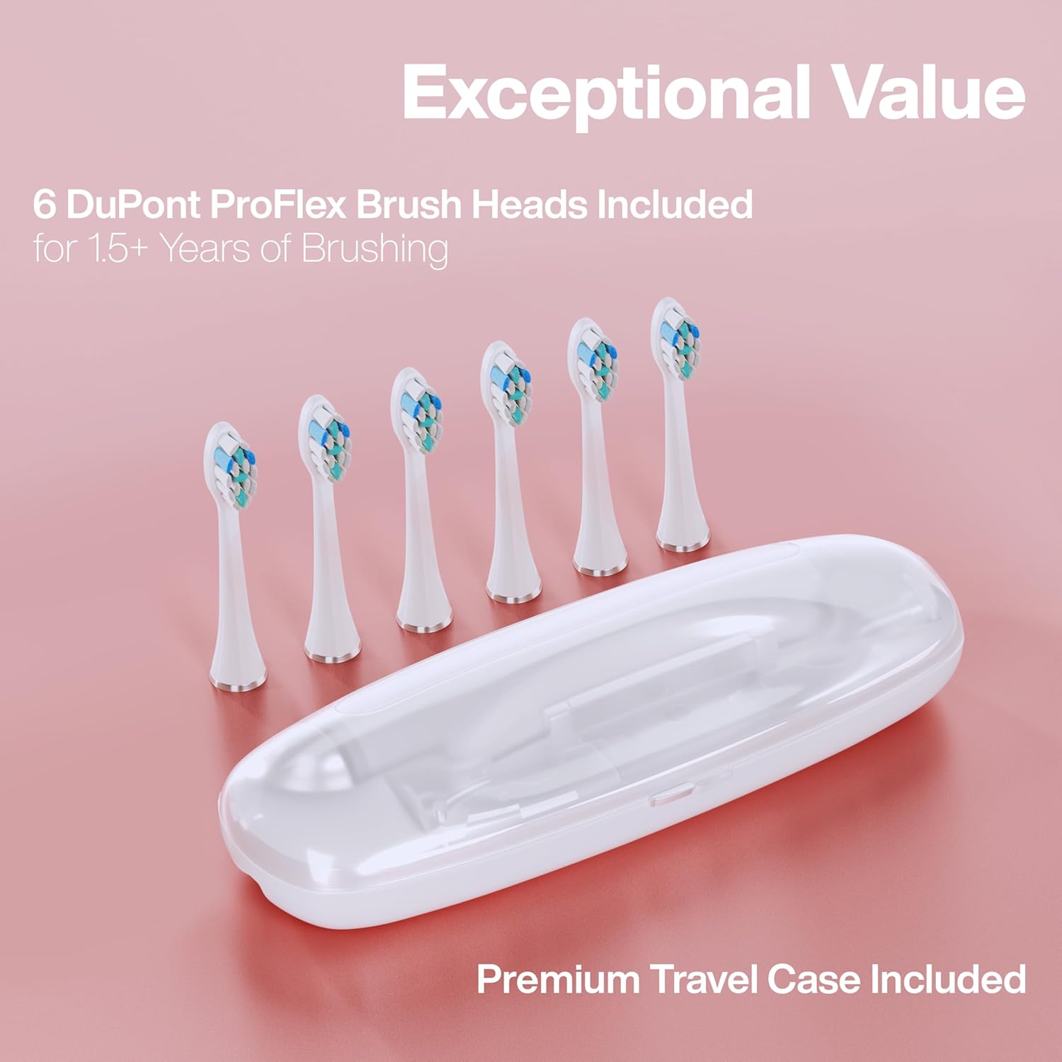 Aquasonic Vibe Series Pro – Ultra-Whitening Electric Toothbrush – 5 Modes & Smart Timers – Premium Travel Case & 6 Proflex Brush Heads – Ada Accepted Toothbrush (Optic White) : Health & Household