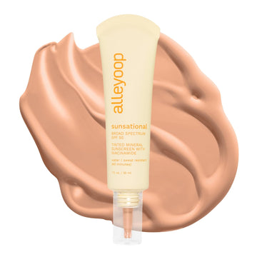 Alleyoop Sunsational Tinted Moisturizer Spf 50 For Face Broad Spectrum – 100% Mineral Face Sunscreen With Jojoba, Hydrating & Soothing Tinted Sunscreen, Vegan & Cruelty-Free (Glisten)