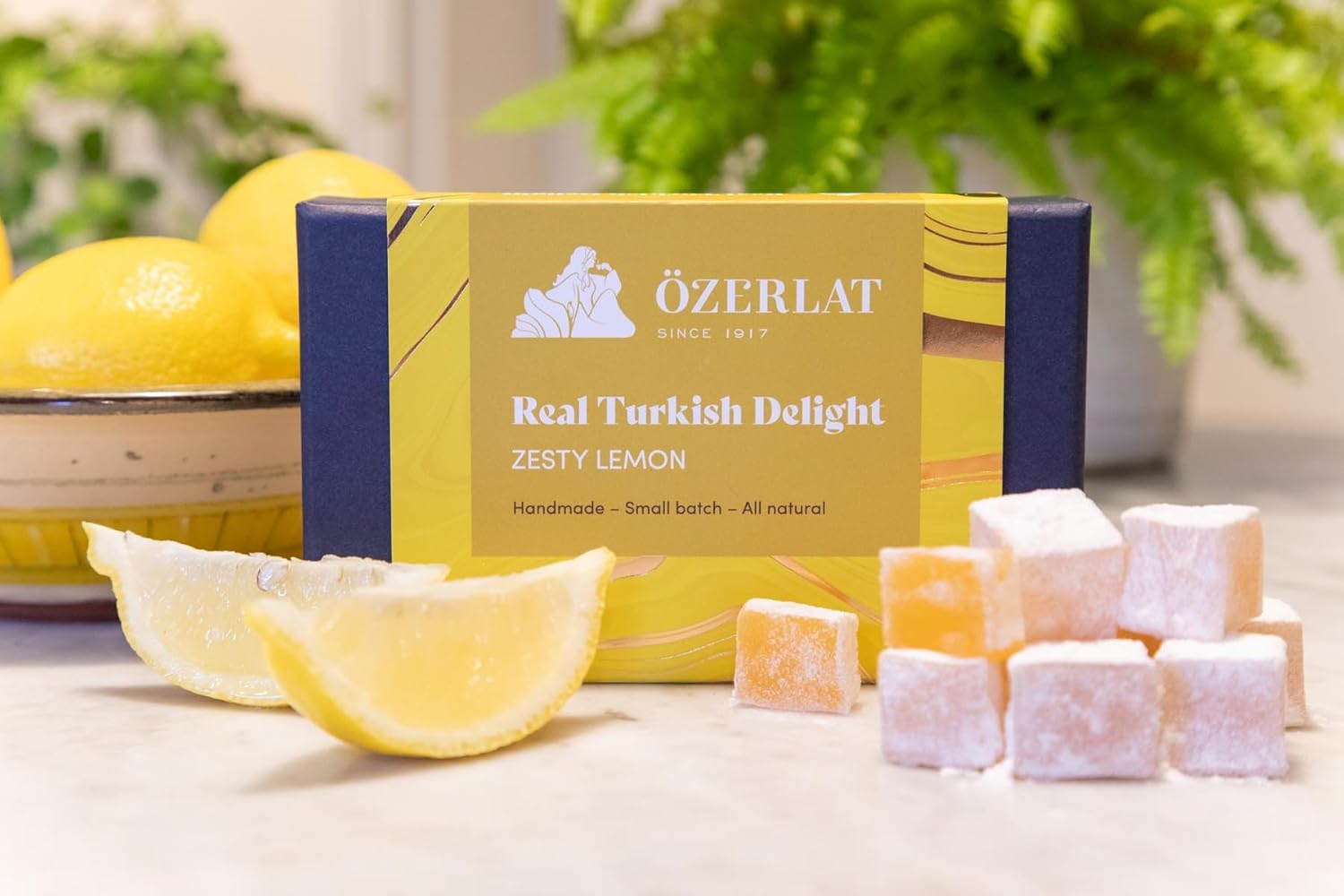 Ozerlat Real Turkish Delight; Zesty Lemon – Luxury Gourmet Artisan Dessert Sweets, Premium Quality Natural Ingredients, Vegan, Gluten Free (200g) : Amazon.co.uk: Grocery