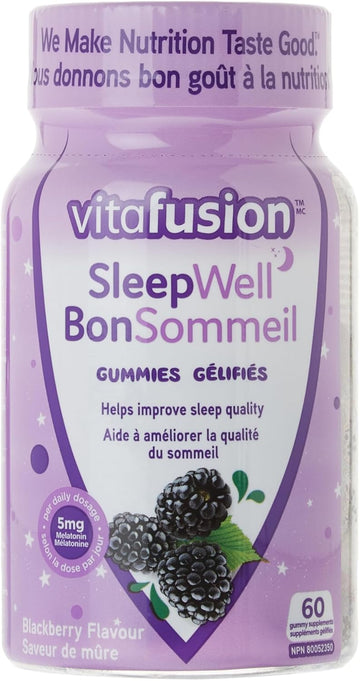 Vitafusion Sleep Well for Adults Sugar Free White Tea with Passion Fruit - 60 Gummies