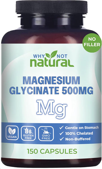 Magnesium Glycinate 500 Mg Capsules Supplement - Vegan, 100% Pure, No Filler - Supports Sleep And Relaxation
