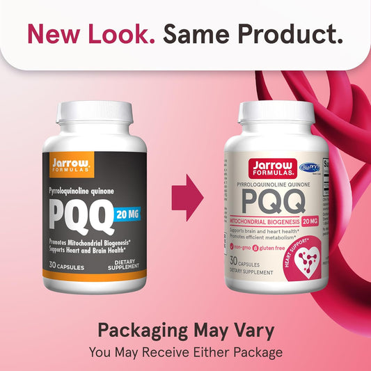 Jarrow Formulas Pqq 20 Mg, Dietary Supplement, Heart, Brain, And Metabolism Support, 30 Veggie Capsules, 30 Day Supply