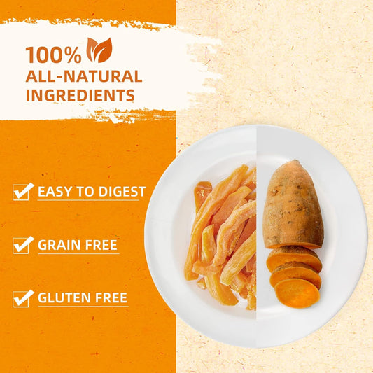Jungle Calling Dog Treats, Sweet Potato Dog Treats, Natural Sweet Potato Chews For Dogs, Low Fat Dog Treats, Healthy Dog Training Treats, 10.6 Oz