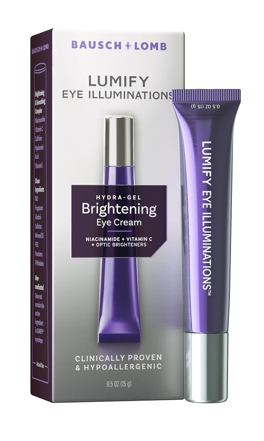Lumify Eye Illuminations Cleansing Water & Eye Makeup Remover, 3-In-1 Micellar Water Contains Hyaluronic Acid, Vitamin C & Niacinamide, Hypoallergenic, Removes Waterproof Makeup, 5.4 Oz (160 Ml)