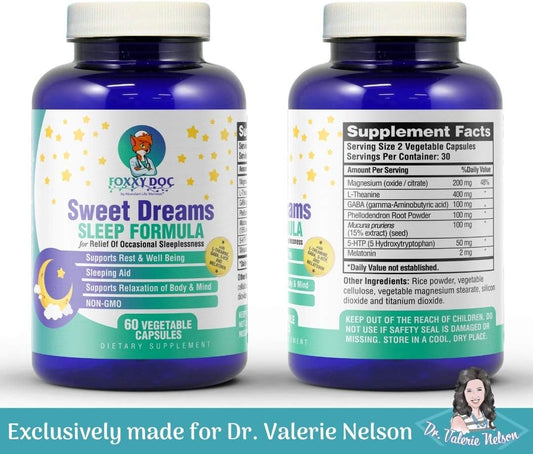 Melatonin Sleep Supplement With Gaba, 5-Htp, L-Theanine - Sweet Dreams – By Dr. Valerie Nelson