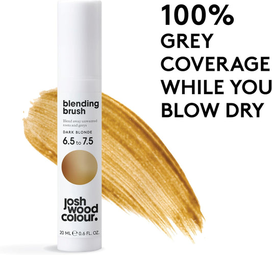Josh Wood Blending Brush (Dark Blonde) - Grey Root Touch Up Brush To Cover Regrowth In Between Colouring - Instant Coverage - Temporary, Washes Out - Vegan (20Ml)