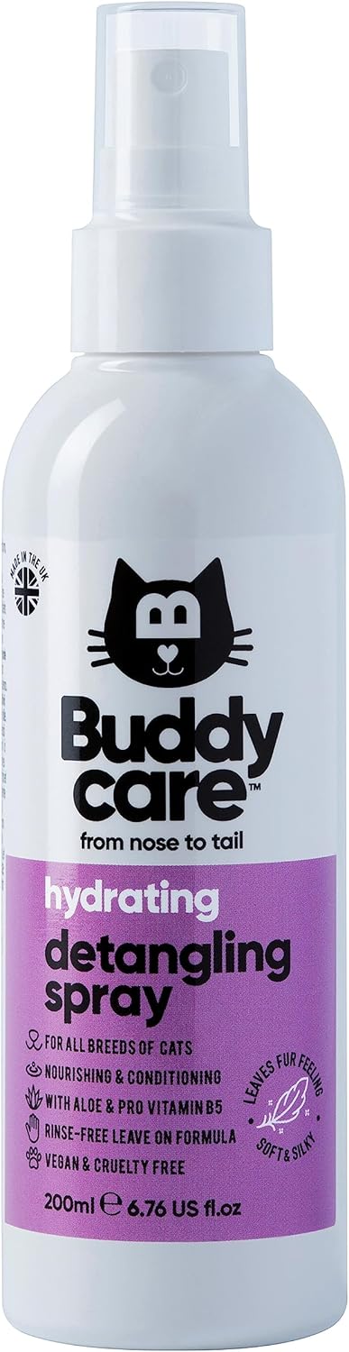 Cat Detangling Spray by Buddycare | Easy-to-Use Detangling Spray for Cats | Rinse-Free Leave On Formula (200ml)?B30