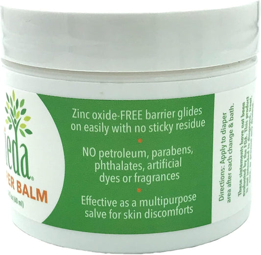 Diaper Balm. Soothing Diaper cream with natural ingredients. Zinc Oxide Free Barrier Glides on easily with no sticky residue. The Game Changer in Diaper Cream! (2 oz.)