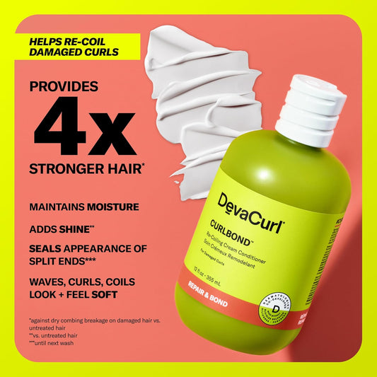 Devacurl Curlbond Re-Coiling Cream Conditioner | Re-Links Broken Bonds | Strengthens| Seals Split Ends | Preserves Color Up To 30 Washes