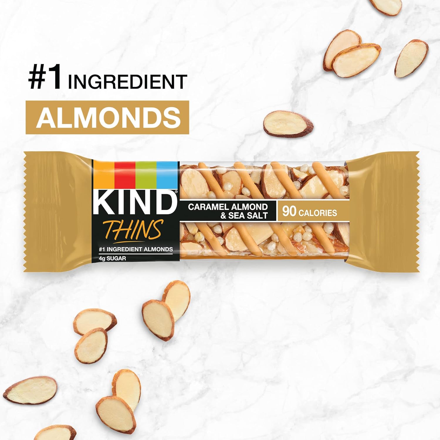 KIND THINS Caramel Almond & Sea Salt Bars, 0.74 Ounce, Gluten Free, 4g Sugar, 10 Count (Pack of 6) : Grocery & Gourmet Food