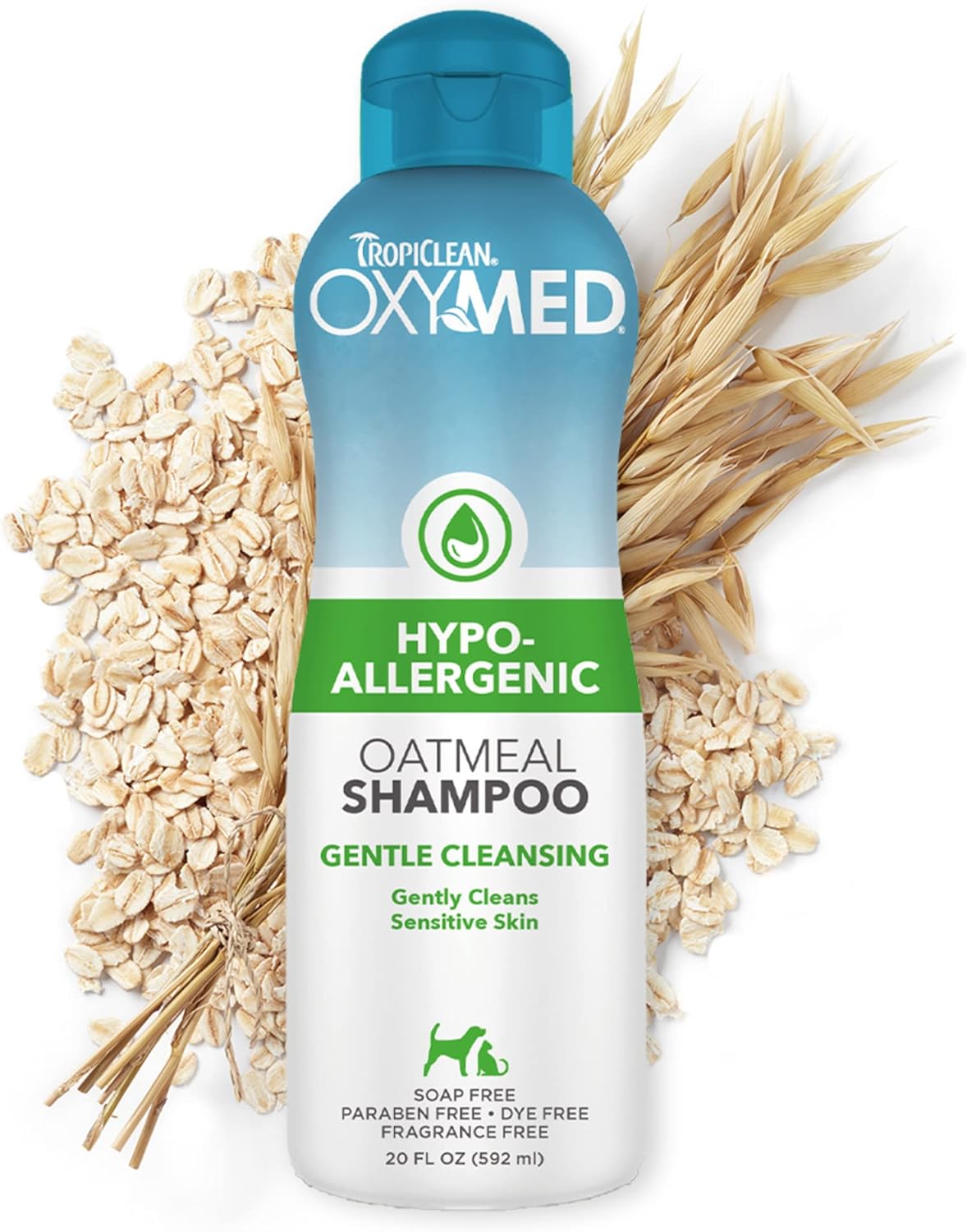 Tropiclean Oxymed Medicated Dog Shampoo For Pets - Gentle Itch Relief For Sensitive Skin – Dye Free, Paraben Free, Soap Free, Sls Free - Hypoallergenic Shampoo, 592MlOxhash20Z