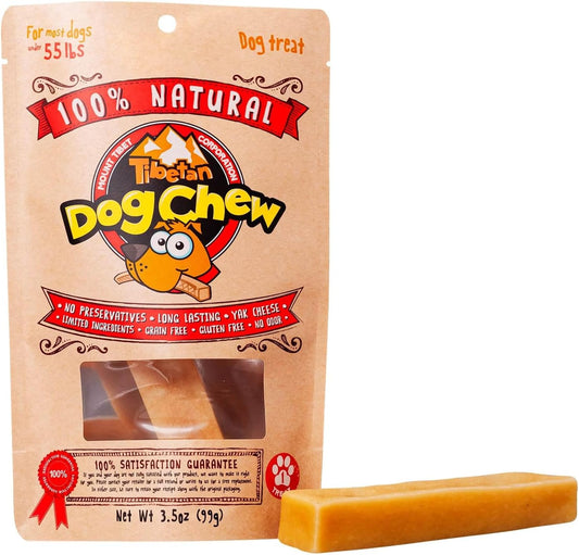 Tibetan Dog Chew Yak Cheese Sticks - Natural, Handmade Large Dog Treats, Long-Lasting, Easy Digest, Ideal for Aggressive Chewers, Supports Oral Health, Grain and Gluten Free - 1 Chew
