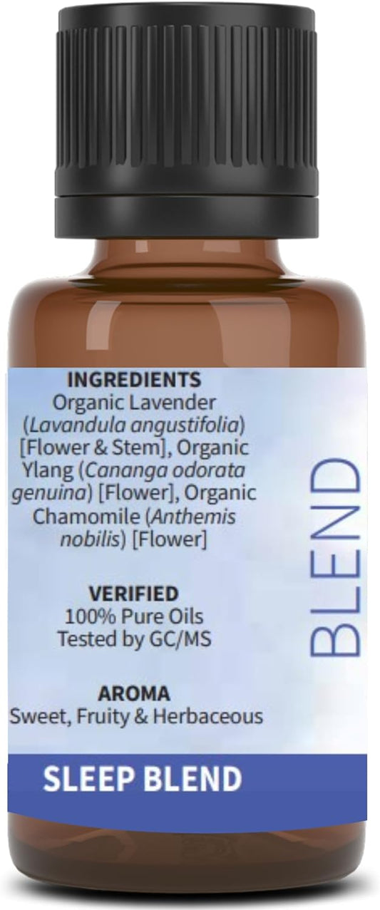 Garden Of Life Essential Oils, 100% Organic And Pure Lavender Essential Oil Plus Ylang Ylang & Chamomile - Sleep Blend For Diffusers, Home, Skin & Body Care - Calming, Relaxing, Peaceful, 0.5 Fl Oz