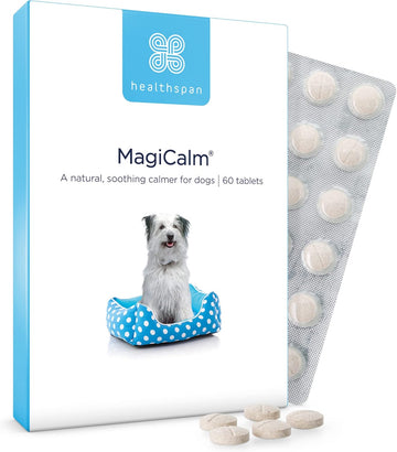 Healthspan MagiCalm For Dogs (60 Tablets) | For Naturally Calmer & Less Anxious Dogs | Gentle, Soothing Formulation | Magnesium, Chamomile & B Vitamins | Tasty Beef Flavoured