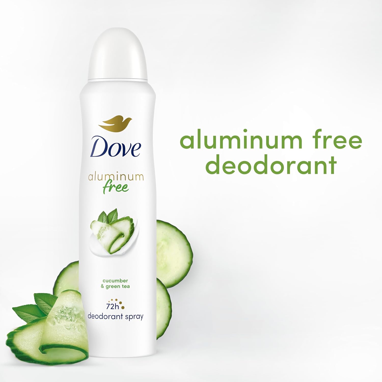 Dove Aluminum Free Deodorant Spray For Women 3 Count Cucumber & Green Tea 72 Hour Odor Protection 4 Oz : Beauty & Personal Care