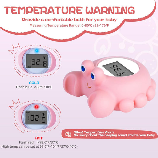 Baby Bath Thermometer Baby Safety, Digital Baby Bath Tub Thermometer with Temperature Alarm, Baby Water Thermometer & Room Thermometer, Baby Bath Thermometer Floating Toy for Infants, Newborn