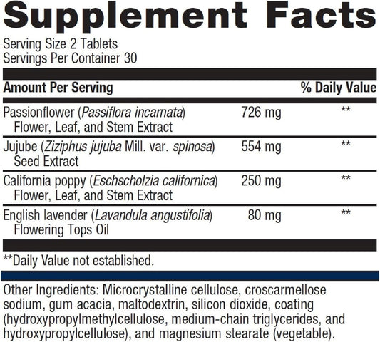 Metagenics Tran-Q Sleep - For Stress Management & Sleep Support* - With California Poppy, English Lavender & Passion Flower Herb - Melatonin-Free - 60 Tablets
