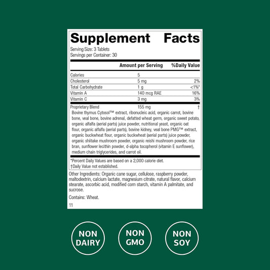 Standard Process Congaplex Chewable - Supplement For Immune System Support With Vitamin A - Supports Thymus Gland & Protein Synthesis - Non-Dairy & Non-Soy - 90 Tablets (30 Servings)