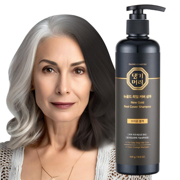 Daeng Gi Meo Ri New Gold Real Cover Shampoo (Brown Black) - 300G: Korean Herbal Hair Care For Gray Hair Coverage & Anti-Hair Loss