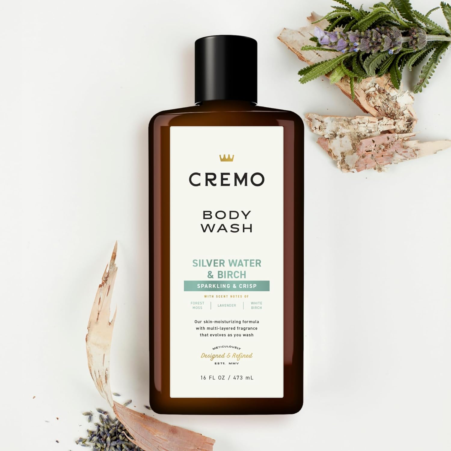 Cremo Rich-Lathering Silver Water & Birch Body Wash for Men, A Revitalizing Combination of Glacier-Fed Streams and White Birch 16 Fl Oz : Beauty & Personal Care