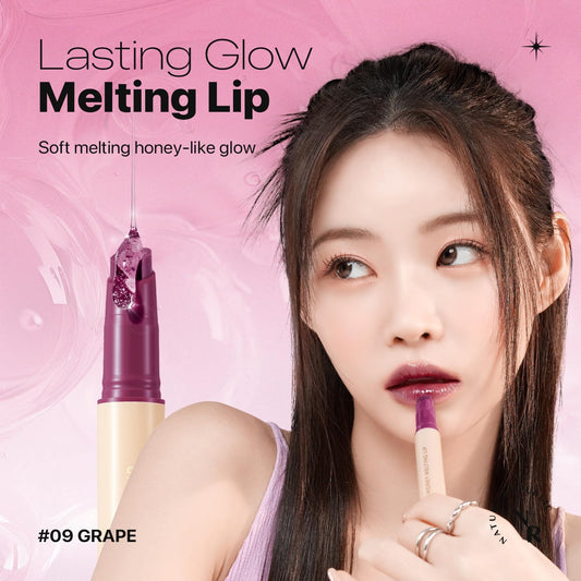 Nature Republic Honey Melting Lip (09 Grape) Soft Lip Stick, Korean Lip, Lip Gloss, Glow Lip, Glossy, Lip Balm, Lip Crayon, Jelly Gloss, Lip Pen, Tint, Valentines Day Gifts, Korean Make Up