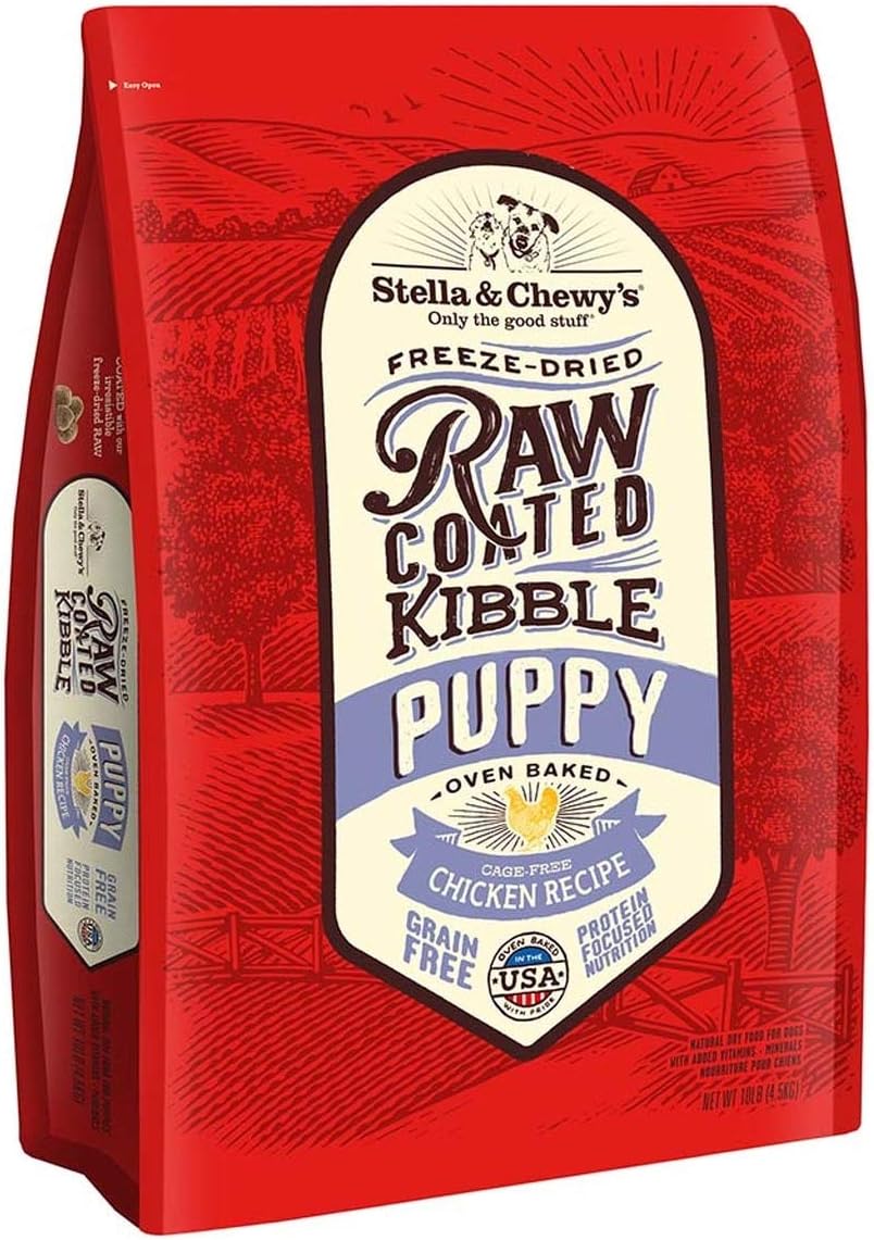 Stella & Chewy's, Chicken Recipe Raw Coated Kibble Dry Puppy Food, 22 Pound : Pet Supplies