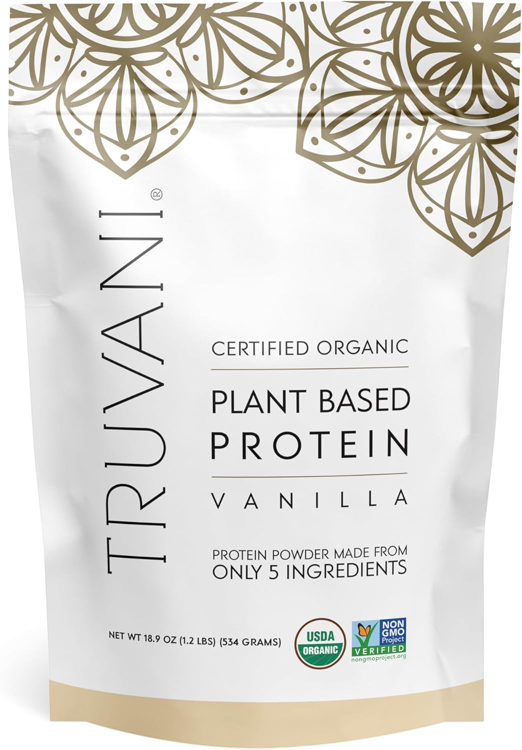 Truvani Vegan Pea Protein Powder | Vanilla | 20G Organic Plant Based Protein | 18 Servings | Keto | Gluten & Dairy Free | Low Carb | No Added Sugar