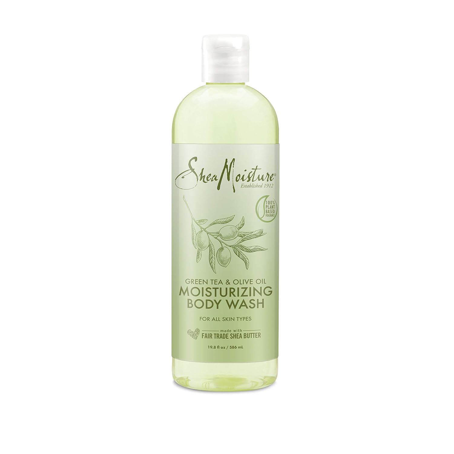 SheaMoisture Body Wash for All Skin Types Moisturizing Olive Oil & Green Tea Cruelty Free Made with Fair Trade Shea Butter, 19.8 Oz