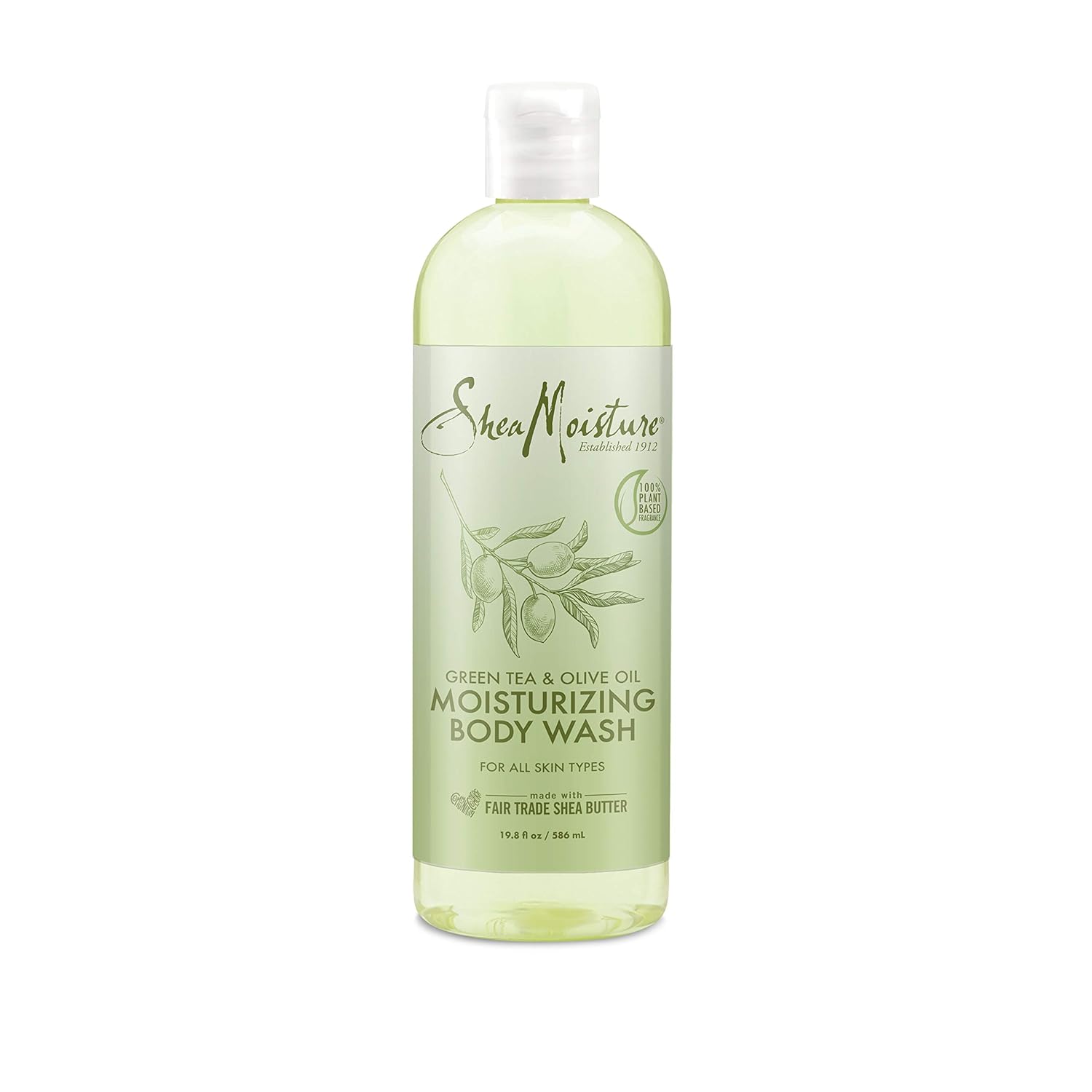 Sheamoisture Body Wash For All Skin Types Moisturizing Olive Oil & Green Tea Cruelty Free Made With Fair Trade Shea Butter, 19.8 Oz