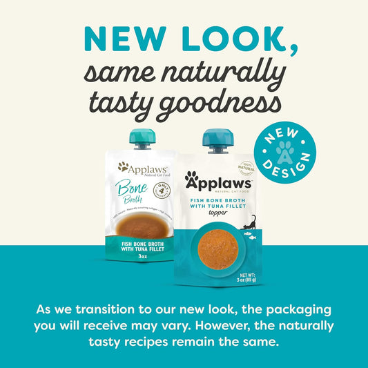 Applaws Natural Wet Cat Food In Mousse, Limited Ingredient Wet Cat Food Pouches, No Additives, Made With Natural Ingredients, Tuna Fillet In Mousse (12 X 2.47Oz Pouches)