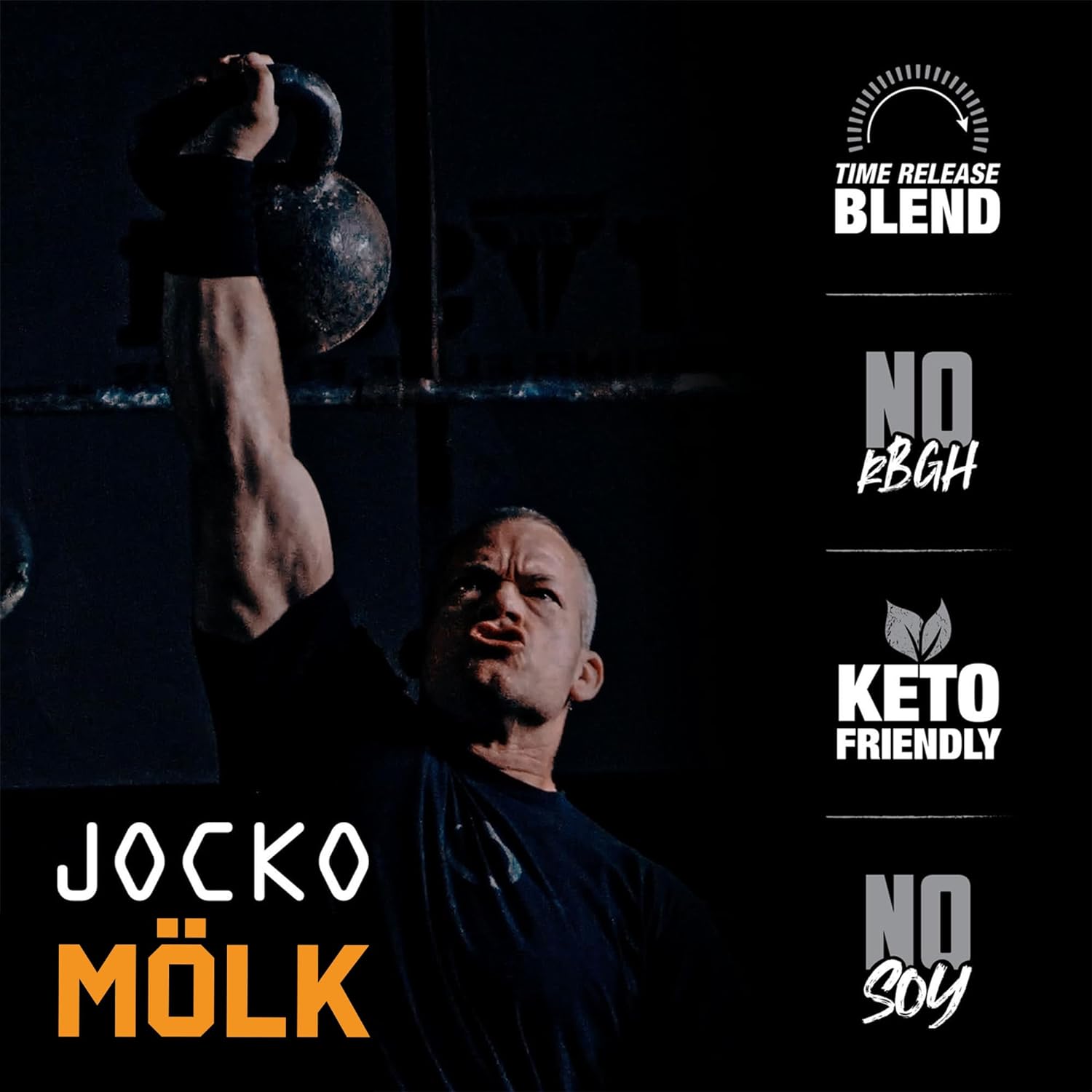 Jocko Mölk Whey Protein Powder - Keto, Probiotics, Grass Fed, Digestiv