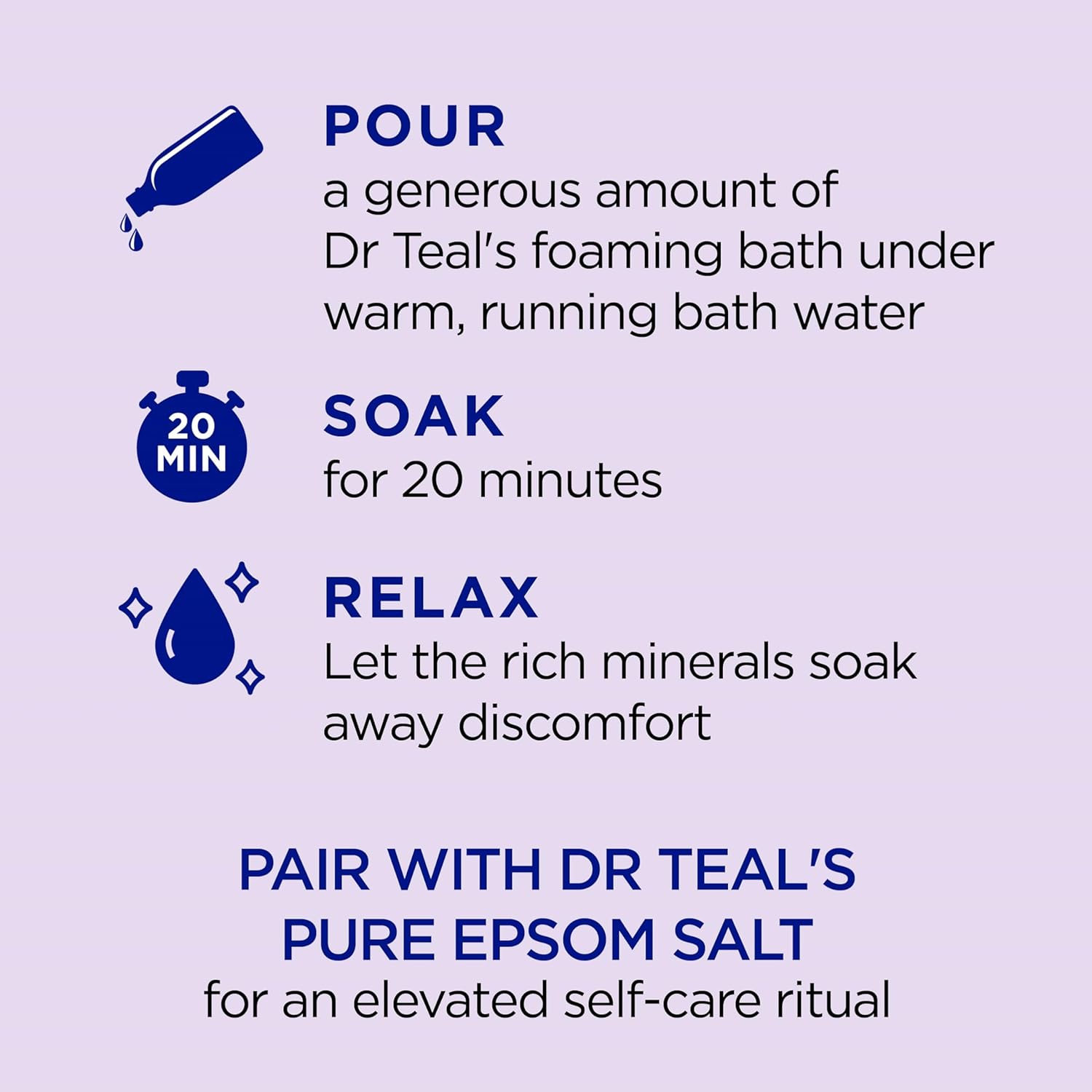 Dr Teal's Foaming Bath with Pure Epsom Salt, Soothe & Sleep with Lavender, 34 fl oz (Pack of 4) (Packaging May Vary) : Beauty & Personal Care