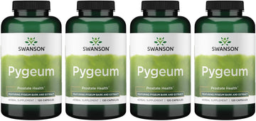 Swanson Pygeum - 120 Capsules, 400 Mg Each - Herbal Supplement For Male Prostate Health, Bladder, And Urinary Tract Support (4 Pack)