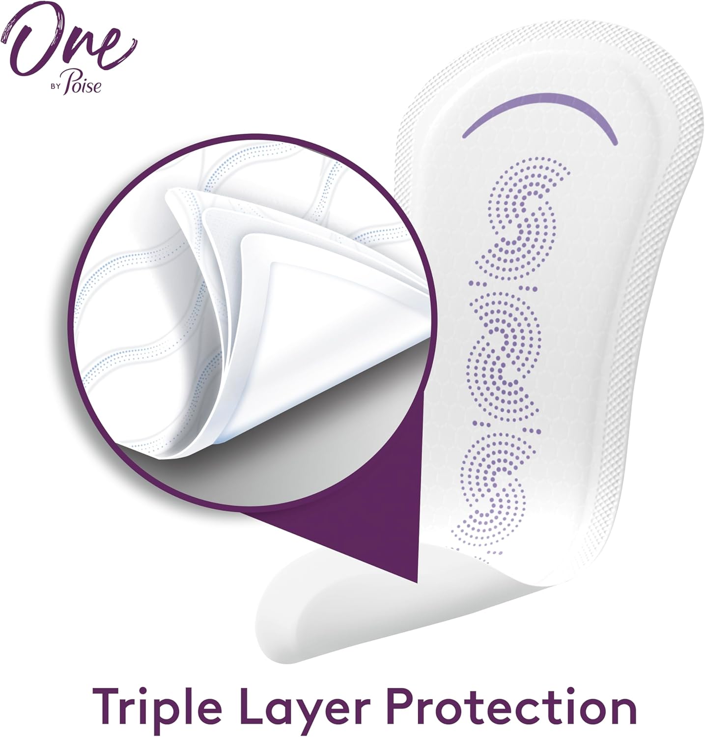 One by Poise Panty Liners (2-in-1 Period & Bladder Leakage Daily Liner), Long, Extra Coverage for Period Flow, Very Light Absorbency for Bladder Leaks, 150 Count (3 Pack of 50) : Health & Household