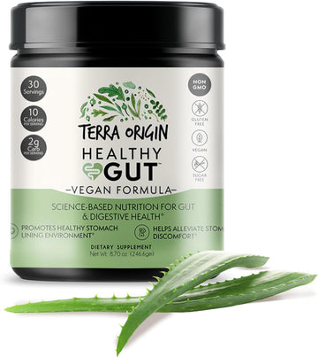 Healthy Gut Vegan Formula | with L-Glutamine and Clinically proven ingrediens | Supports gut permeability, gastrointestinal support, helps alleviate stomach discomfort and boost immunity
