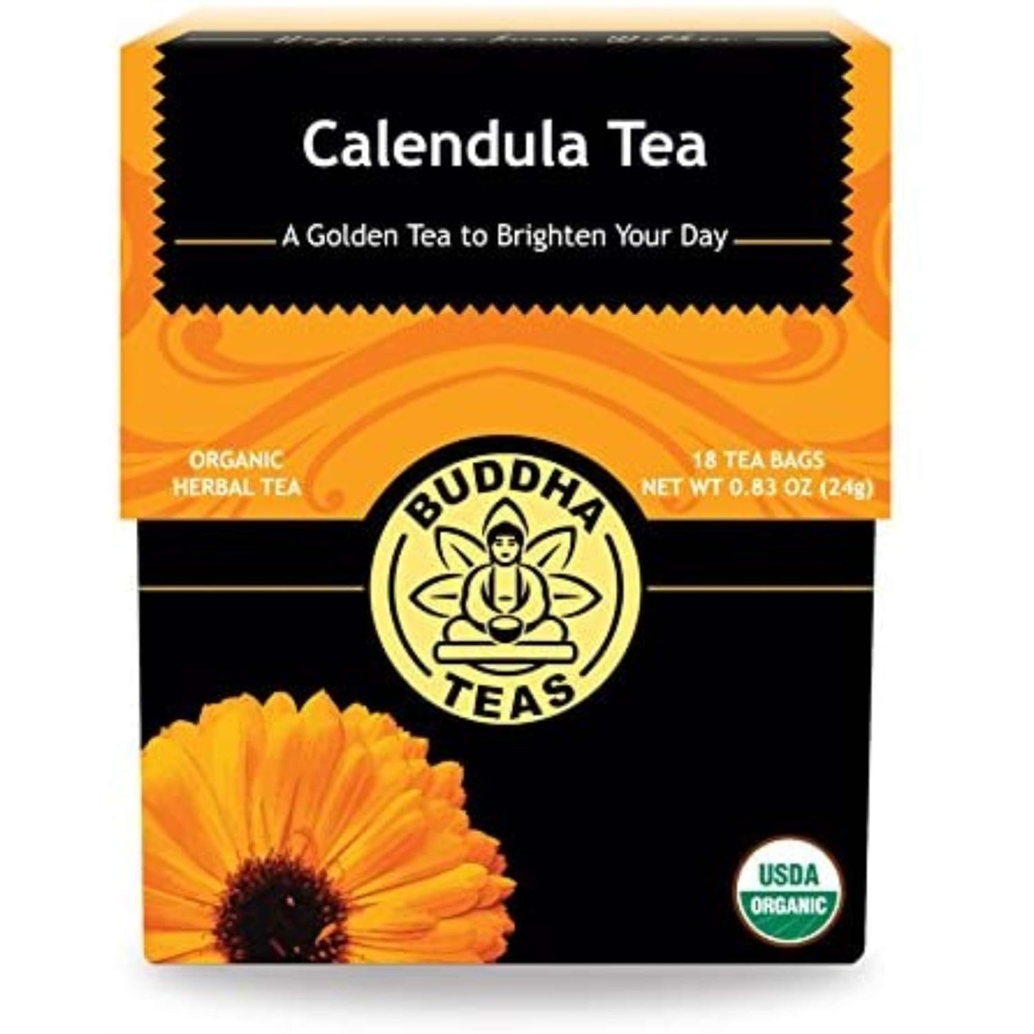 Buddha Teas Organic Calendula Flower Tea - Ou Kosher, Usda Organic, Ccof Organic, 18 Bleach-Free Tea Bags