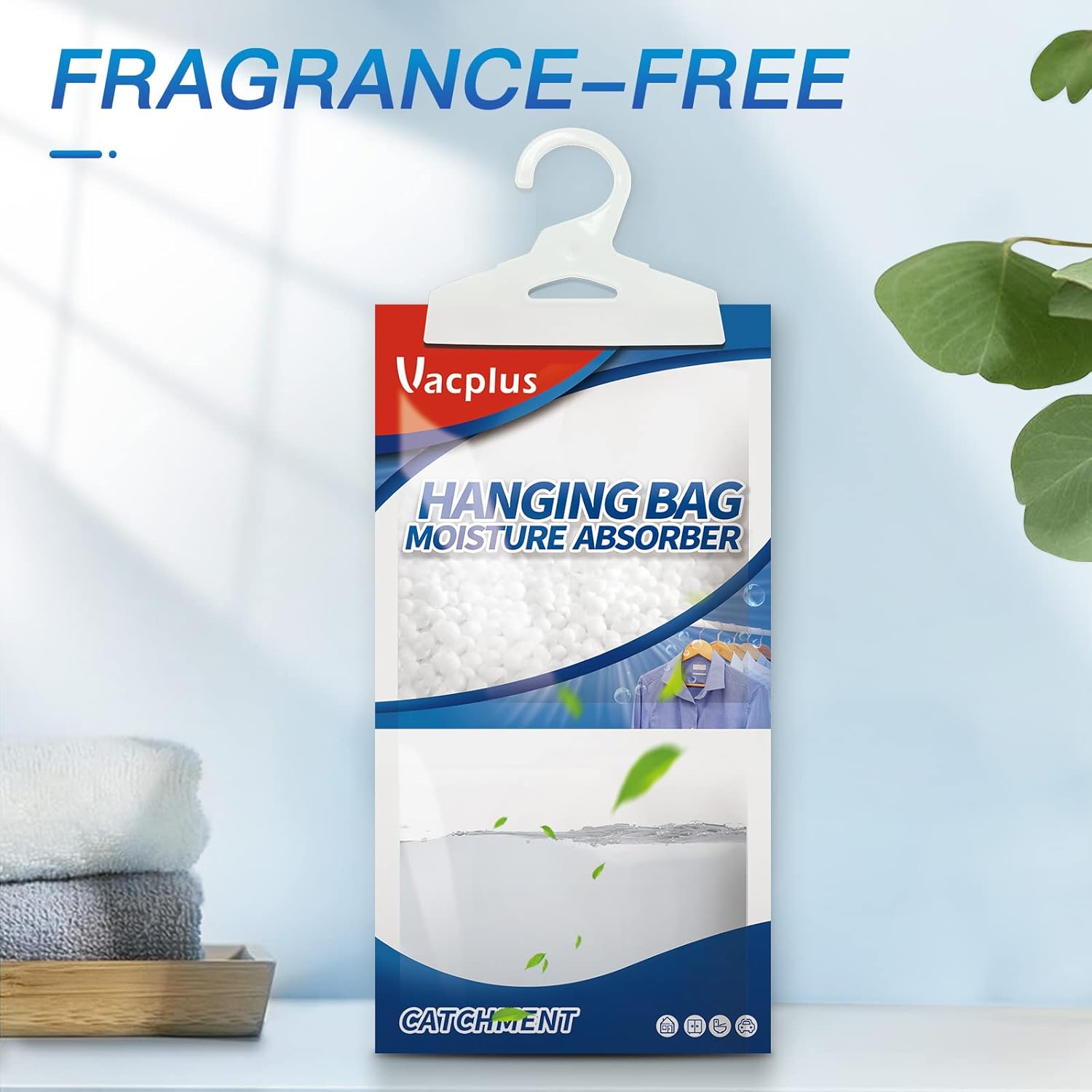 Amazon.com - Vacplus Moisture Absorbers Packets, Fragrance Free 15 Pack, Humidity Packs, Dessicant Packets, Hanging Closet Dehumidifier Bags, Odor Eliminator for Bathroom 9.8OZ