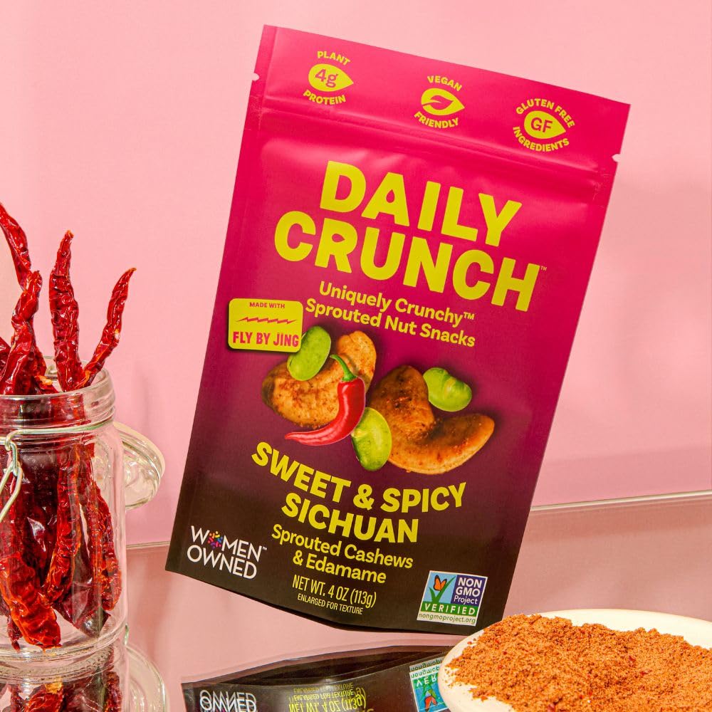Daily Crunch Sweet Sichuan Sprouted Cashews & Edamame, 4 Oz : Grocery & Gourmet Food
