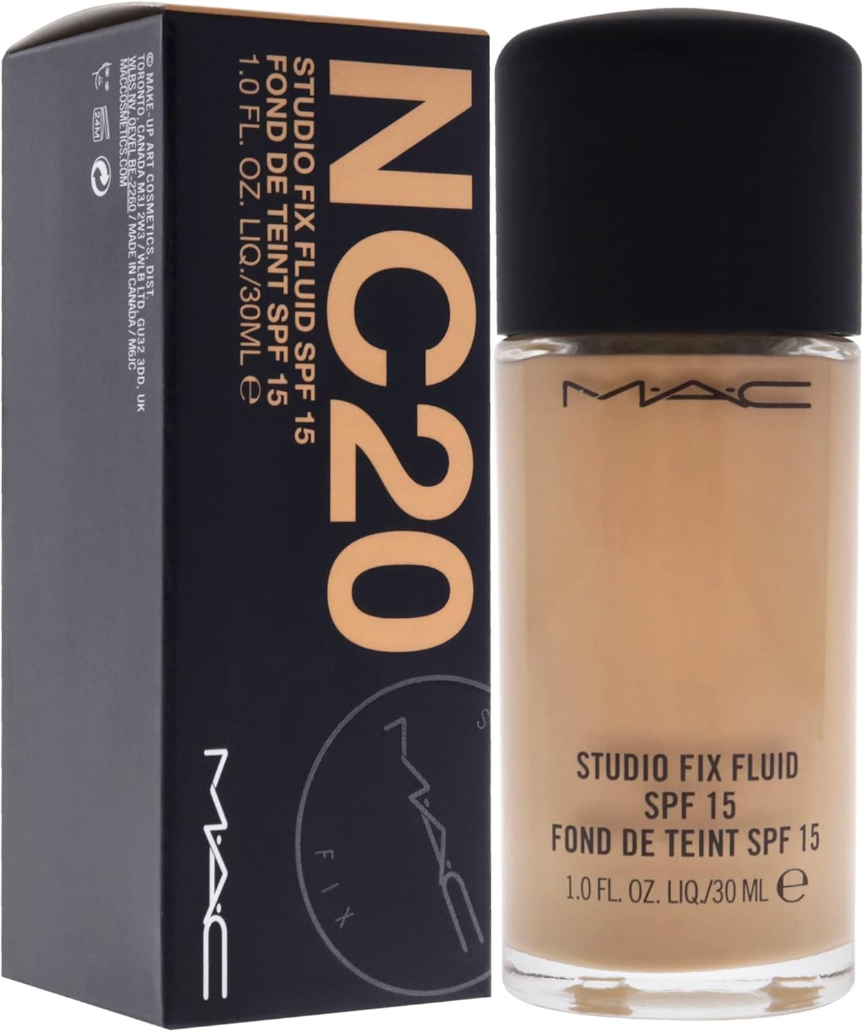 Mac Studio Fix Fluid Spf 15, Nc20, Pack Of 30