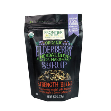 Frontier Co-Op Organic Elderberry, 4.23 Ounce Bag | Dried Elderberries For Preparing Syrup | Kosher | Perfect For Elderberry Tea And Herbal Blends