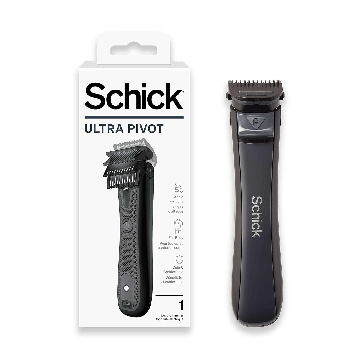 Schick Ultra Pivot Body Trimmer for Men | Gift for Men, Manscaping Electric Shaver for Men, Body Hair Trimmer for Men, Pubic Hair Trimmer for Men, Body Groomer for Men, Christmas Gifts for Men