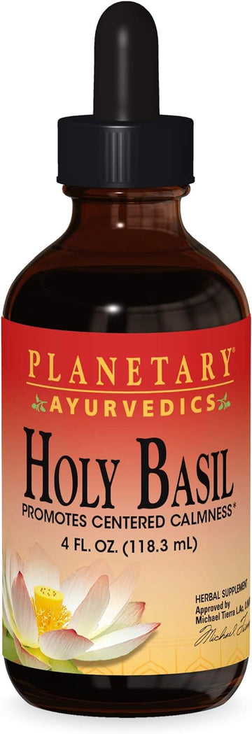 Planetary Herbals Holy Basil by Planetary Ayurvedics Liquid, Promotes Centered Calmness, 4 Ounces
