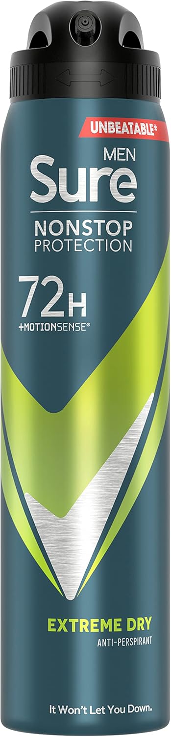 Sure Nonstop Protection Extreme Dry With Motionsense Technology Anti-Perspirant Aerosol Anti-Perspirant Deodorant Spray For 72H Sweat And Odour Protection