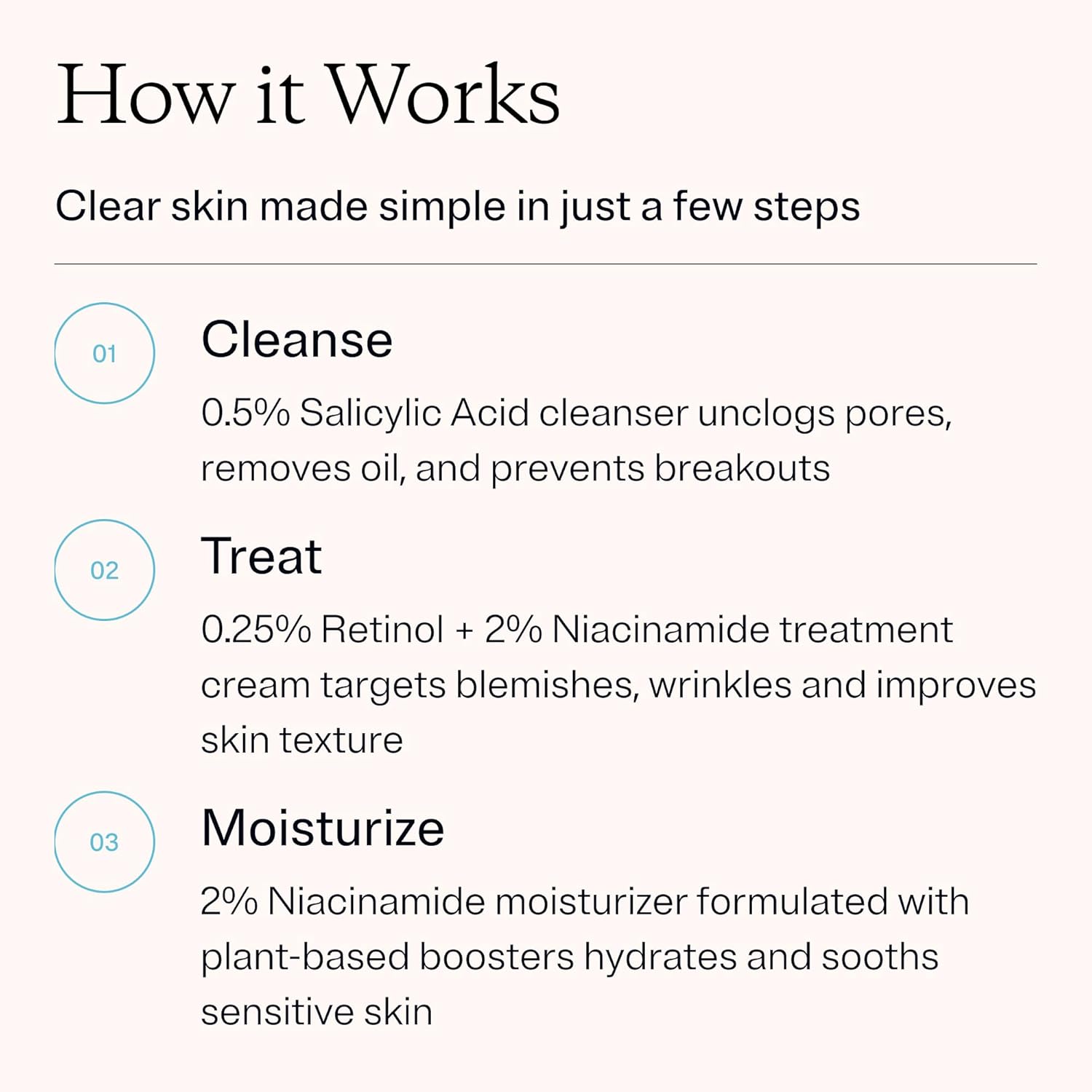 Mdacne 3 Step Retinol Acne Kit - Retinol Cream 0.25%, Salicylic Acid Cleanser, Niacinamide Moisturizer - Plant-Based Products For Hormonal Acne, Blemishes, And Wrinkles. 30 Day Complete Acne Care Kit : Beauty & Personal Care